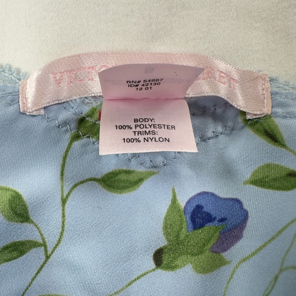 Victoria's Secret Pajama Set Women's Small Blue‎ Floral PJs Tank Shorts - Picture 8 of 11